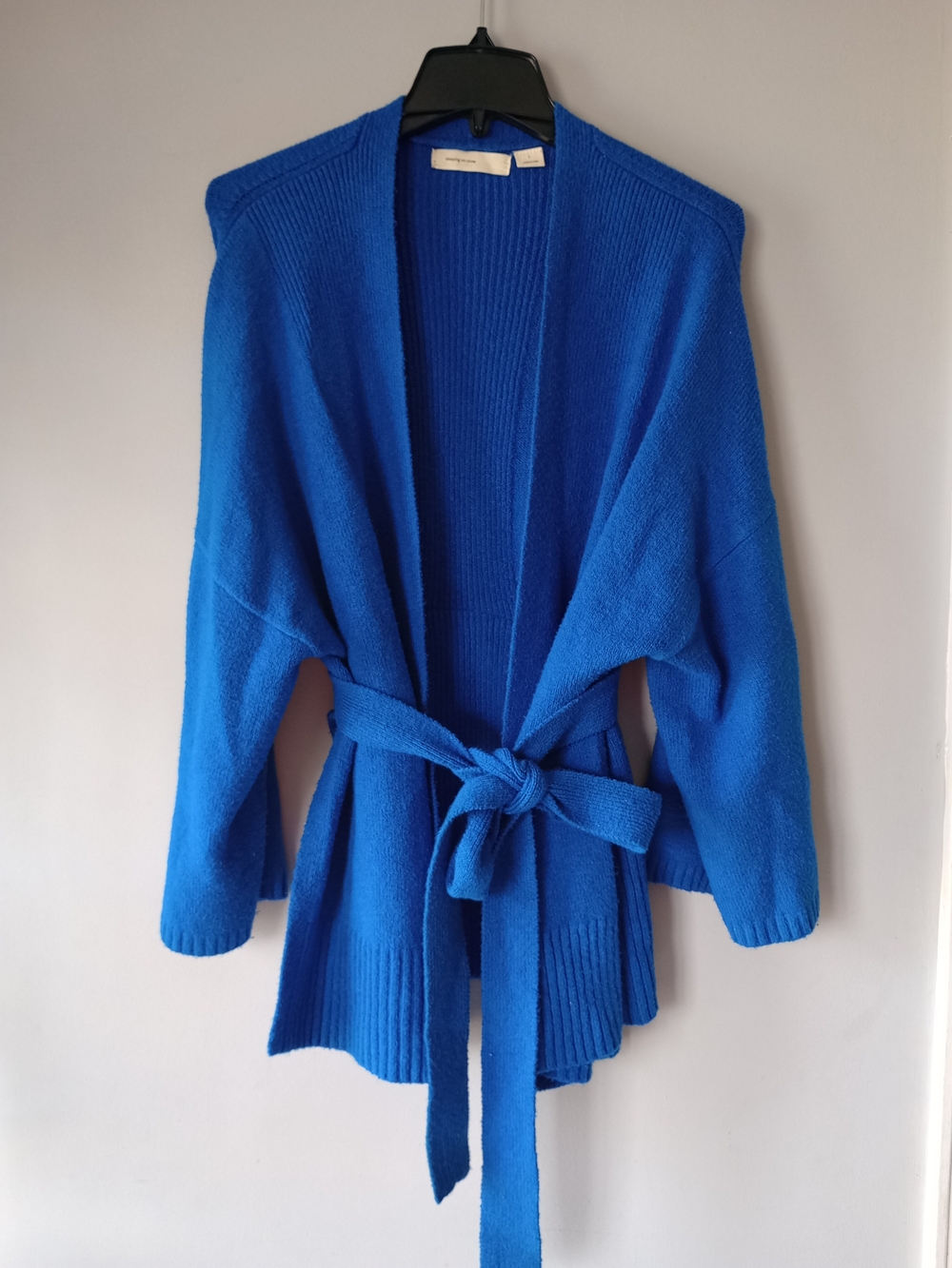 Anthropologie Sleeping on Snow Blue Alcott Kimono Wrap Cardigan Sz L Boho Chic